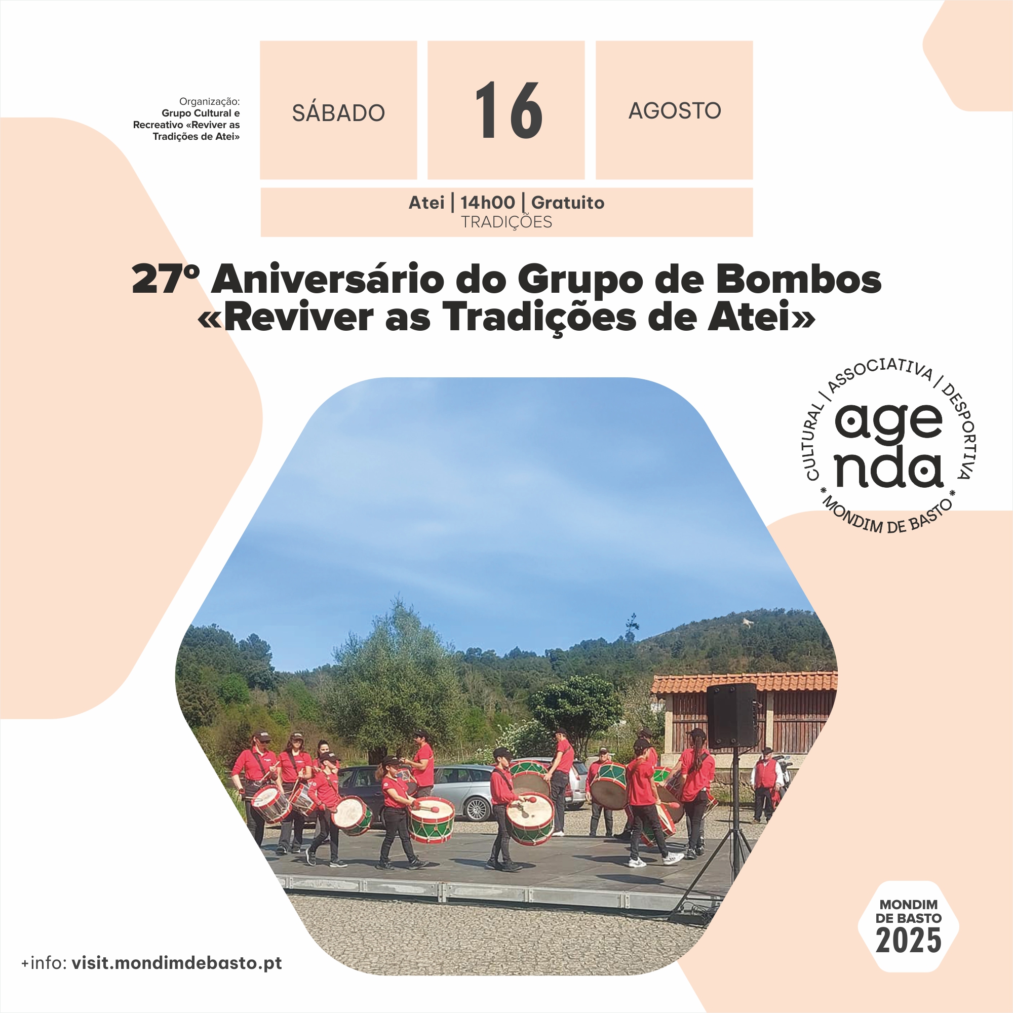 2025/08/16 | 27º Aniversário do Grupo de Bombos "Reviver as Tradições de Atei"