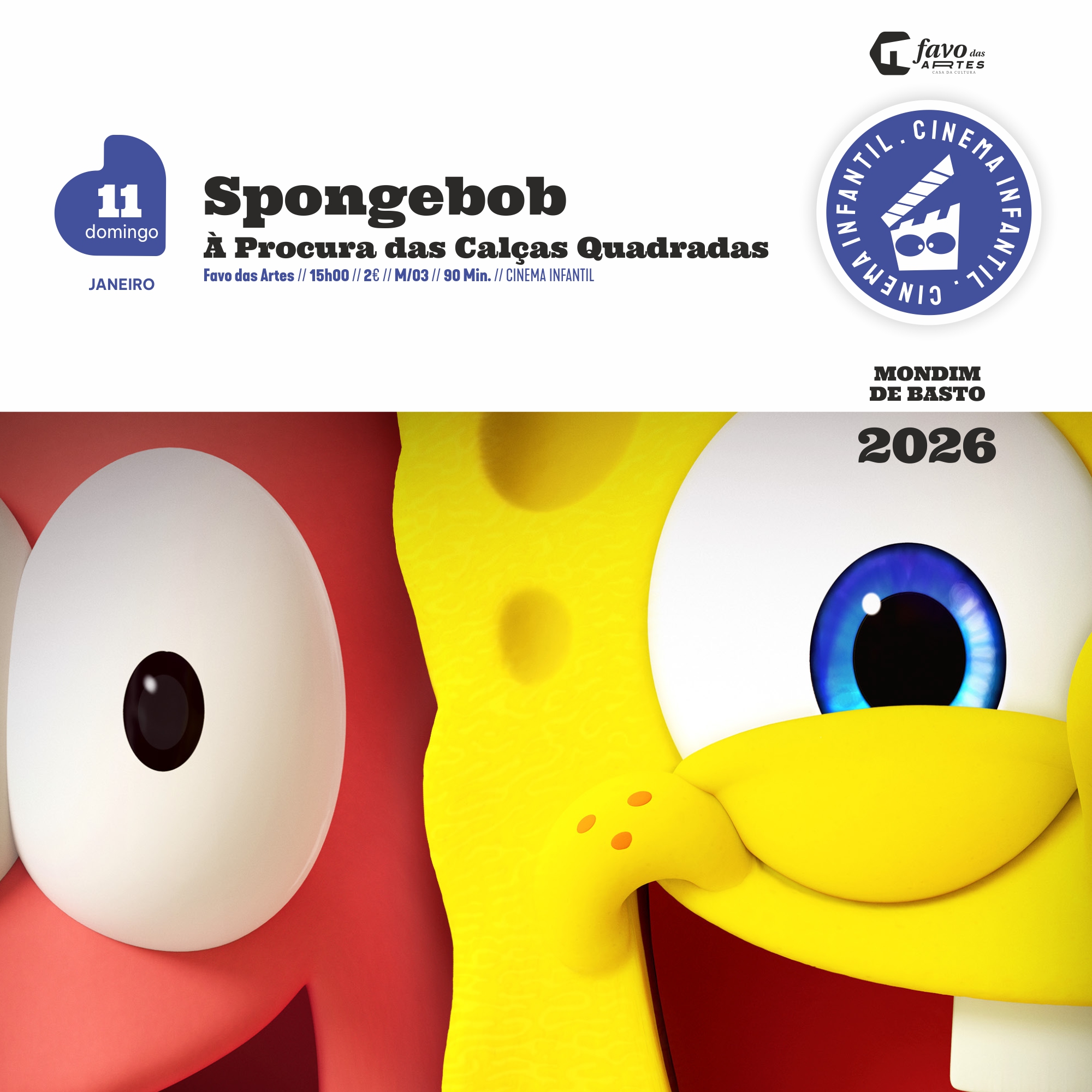 2026/01/11 | Cinema Infantil: Spongebob - O Filme - À Procura das Calças Quadradas
