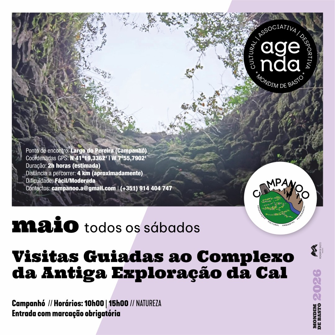 2026/05/01 | Visitas guiadas ao complexo da Antiga Exploração da Cal - Todos os sábados