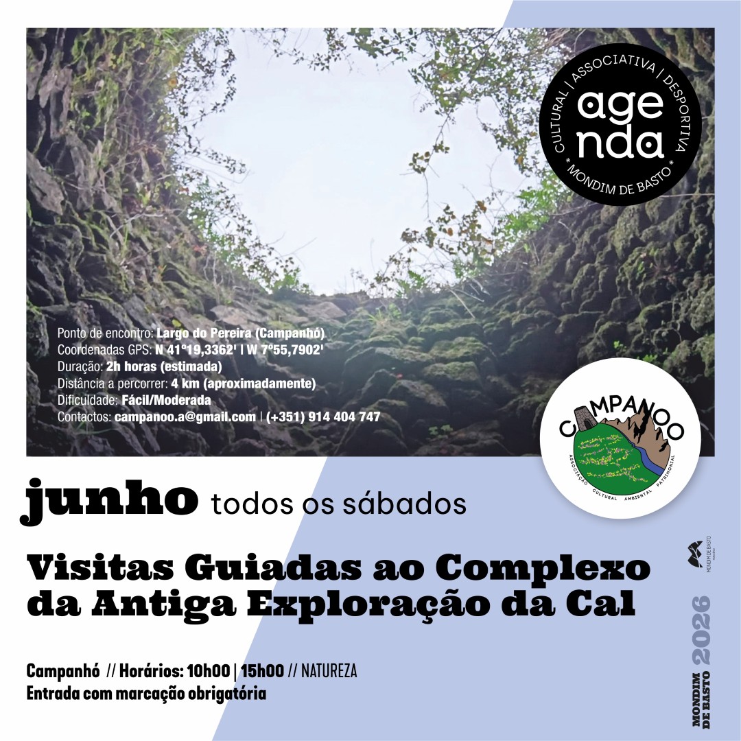2026/06/01 | Visitas guiadas ao complexo da Antiga Exploração da Cal - Todos os sábados
