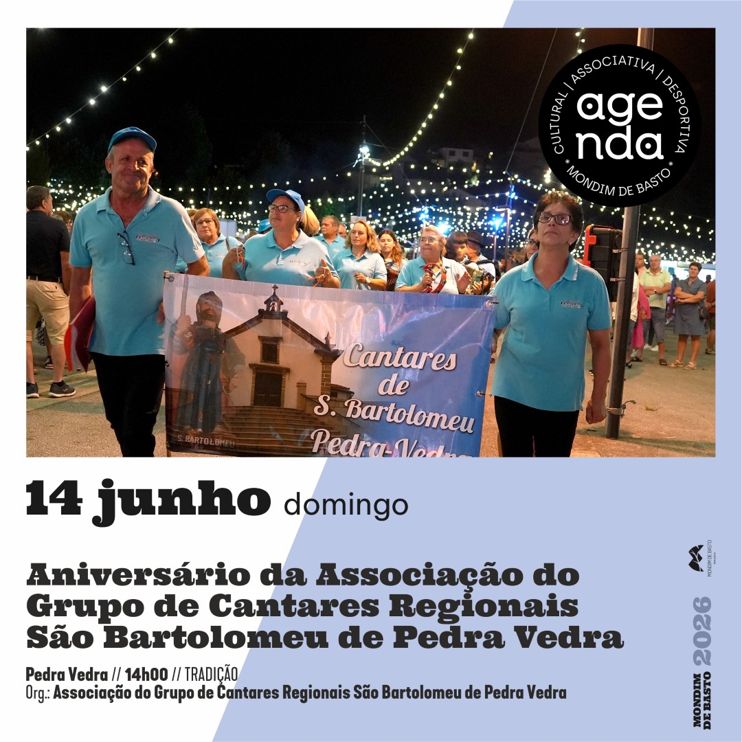 2026/06/14 | Aniversário da Associação do Grupo de Cantares Regionais São Bartolomeu de Pedra Vedra